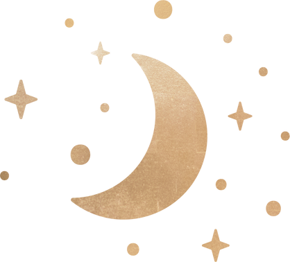 Gold Moon and Stars